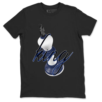 1s Midnight Navy shirts to match jordans 3D King sneaker match tees Air Jordan 1 Midnight Navy match shoes to clothes SNRT Sneaker Tees unisex cotton Black 2 shirts