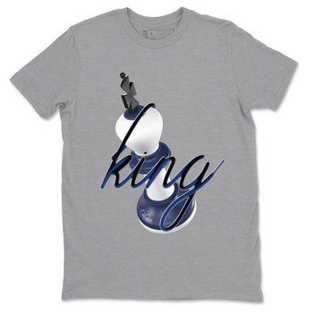 1s Midnight Navy shirts to match jordans 3D King sneaker match tees Air Jordan 1 Midnight Navy match shoes to clothes SNRT Sneaker Tees unisex cotton Heather Grey 2 shirts