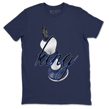 1s Midnight Navy shirts to match jordans 3D King sneaker match tees Air Jordan 1 Midnight Navy match shoes to clothes SNRT Sneaker Tees unisex cotton Navy 2 shirts