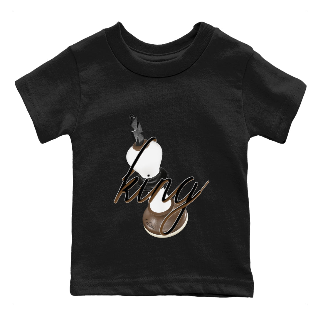 1s Low OG Mocha shirts to match jordans 3D King sneaker match tees Air Jordan 1 Mocha match shoes to clothes SNRT Sneaker Tees Youth Baby Black 2 tee