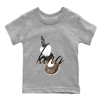 1s Low OG Mocha shirts to match jordans 3D King sneaker match tees Air Jordan 1 Mocha match shoes to clothes SNRT Sneaker Tees Youth Baby Heather Grey 2 tee