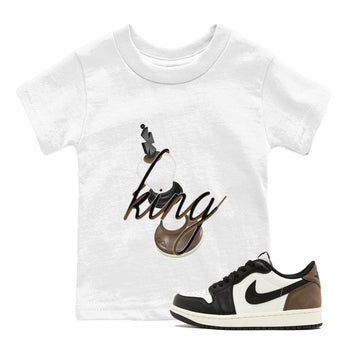1s Low OG Mocha shirts to match jordans 3D King sneaker match tees Air Jordan 1 Mocha match shoes to clothes SNRT Sneaker Tees Youth Baby White 1 tee