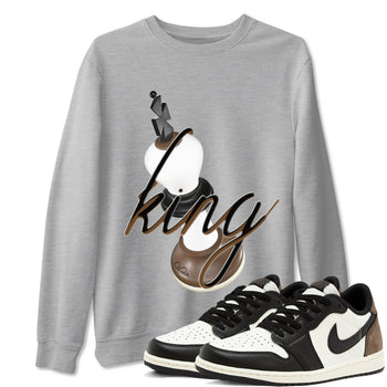 1s Low OG Mocha shirts to match jordans 3D King sneaker match tees Air Jordan 1 Mocha match shoes to clothes SNRT Sneaker Tees unisex cotton Heather Grey 1 shirts