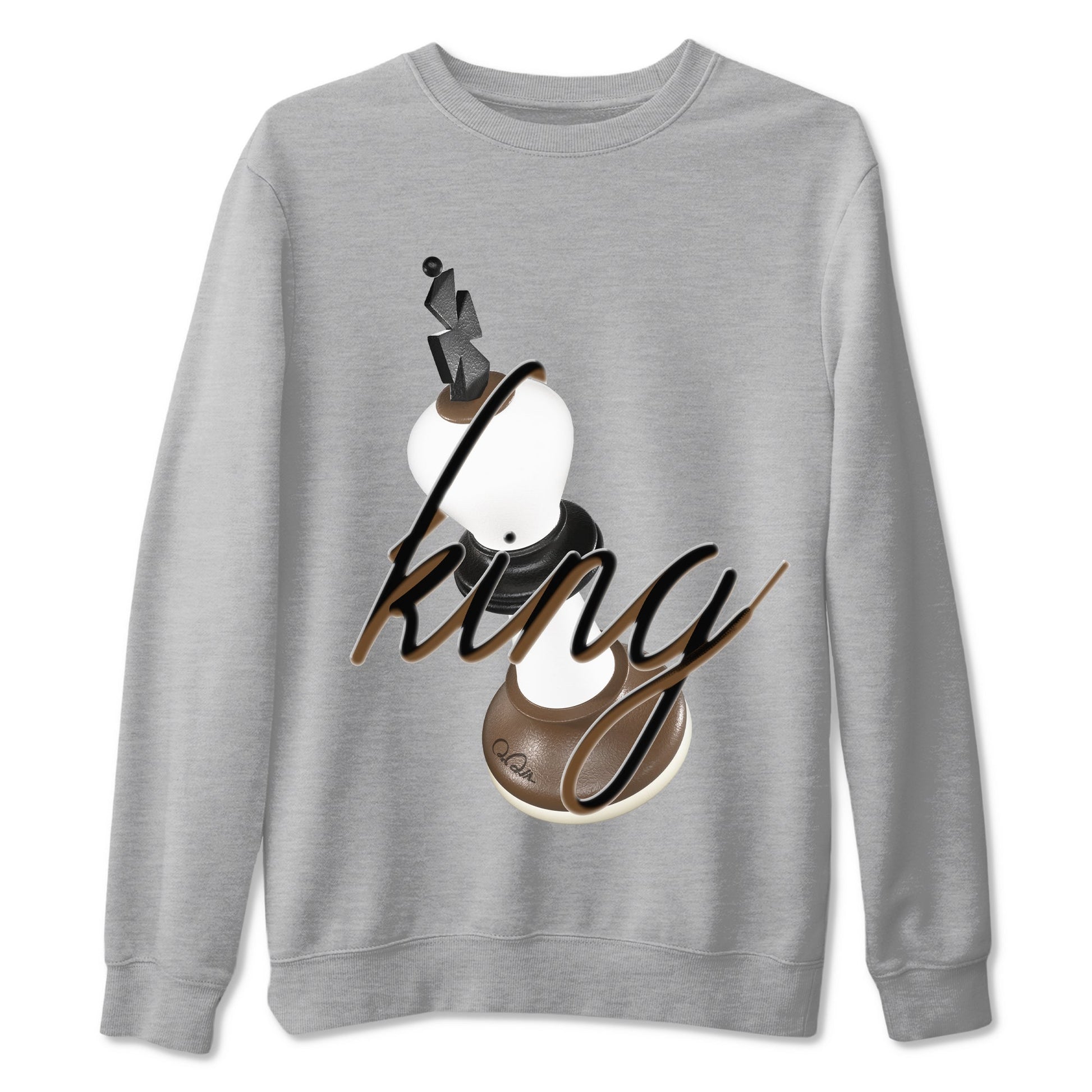 1s Low OG Mocha shirts to match jordans 3D King sneaker match tees Air Jordan 1 Mocha match shoes to clothes SNRT Sneaker Tees unisex cotton Heather Grey 2 shirts