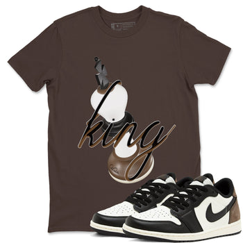 1s Low OG Mocha shirts to match jordans 3D King sneaker match tees Air Jordan 1 Mocha match shoes to clothes SNRT Sneaker Tees unisex cotton Dark Chocolate 1 shirts