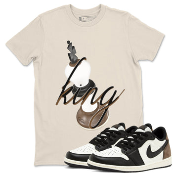 1s Low OG Mocha shirts to match jordans 3D King sneaker match tees Air Jordan 1 Mocha match shoes to clothes SNRT Sneaker Tees unisex cotton Natural 1 shirts