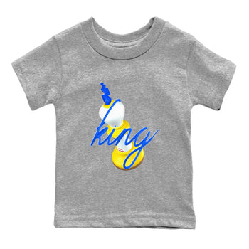 1s Travis Scott Canary shirt to match jordans 3D King sneaker tees Air Jordan 1 Travis Scott Canary SNRT sneaker release tees baby toddler Heather Grey 2 cotton Shirt