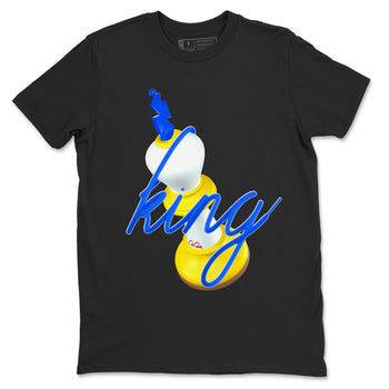1s Travis Scott Canary shirt to match jordans 3D King sneaker tees Air Jordan 1 Travis Scott Canary SNRT Sneaker Release Tees unisex cotton Black 2 crew neck shirt
