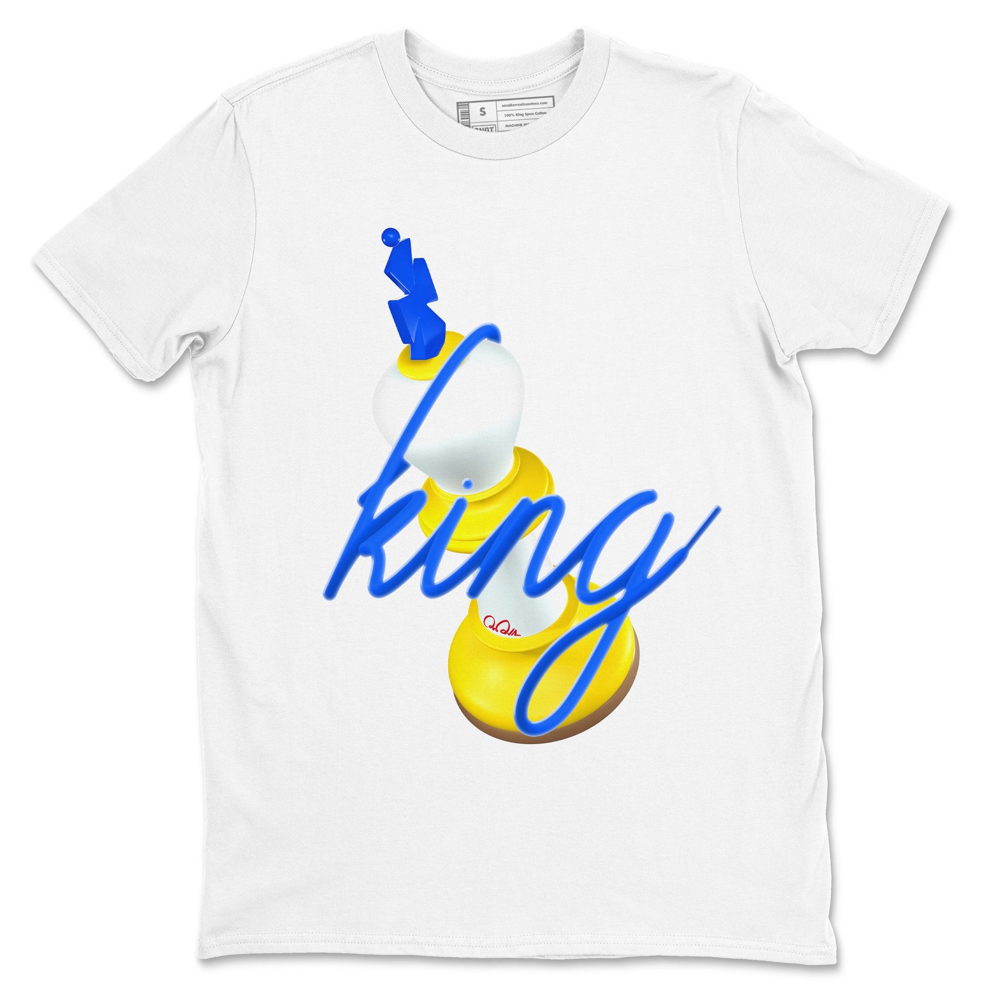 1s Travis Scott Canary shirt to match jordans 3D King sneaker tees Air Jordan 1 Travis Scott Canary SNRT Sneaker Release Tees unisex cotton White 2 crew neck shirt