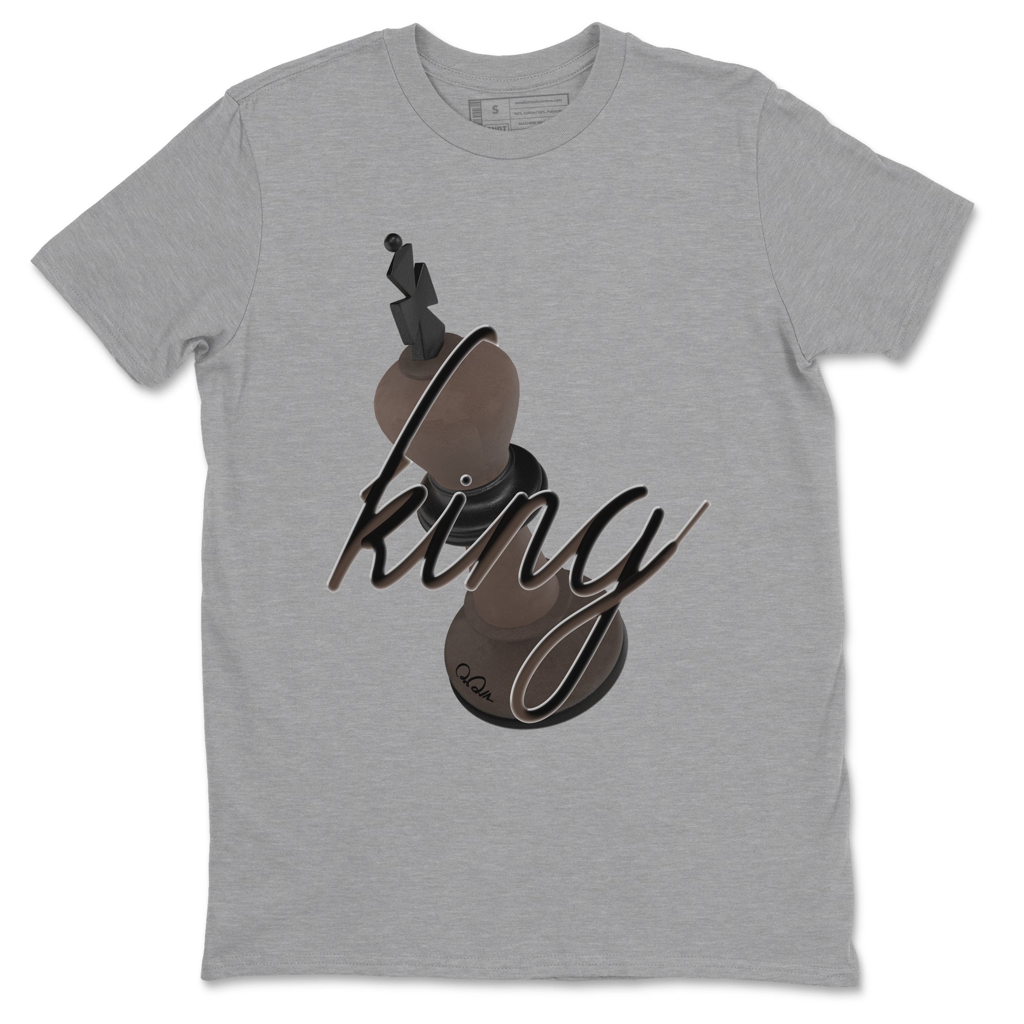 Air Jordan 1 Travis Scott Velvet Brown shirts to match jordans 3D King sneaker match tees Travis Scott x Air Jordan 1 Low OG Velvet Brown best t shirts to wear with jordans SNRT Sneaker Tees unisex cotton Heather Grey 2 shirts