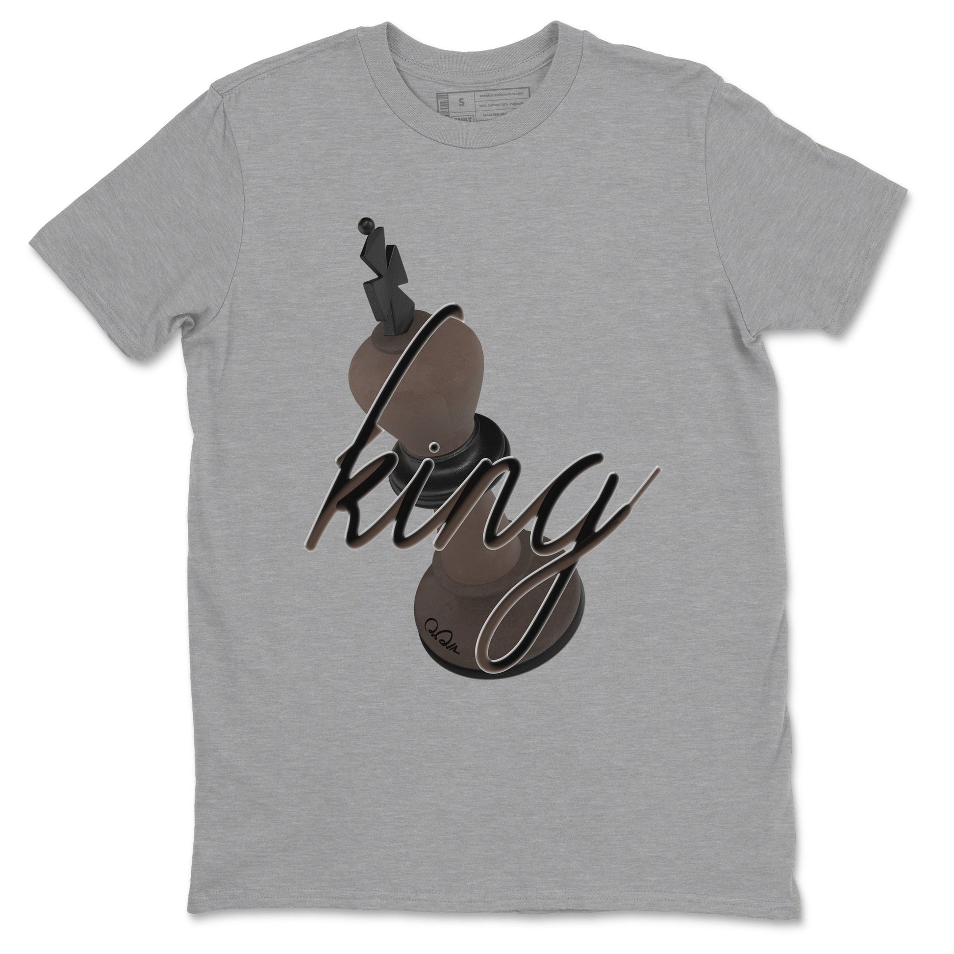 Air Jordan 1 Travis Scott Velvet Brown shirts to match jordans 3D King sneaker match tees Travis Scott x Air Jordan 1 Low OG Velvet Brown best t shirts to wear with jordans SNRT Sneaker Tees unisex cotton Heather Grey 2 shirts