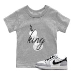 1s Wolf Grey shirts to match jordans 3D King sneaker match tees Air Jordan 1 Wolf Grey SNRT Sneaker Tees streetwear brand Baby and Youth Heather Grey 1 cotton tee