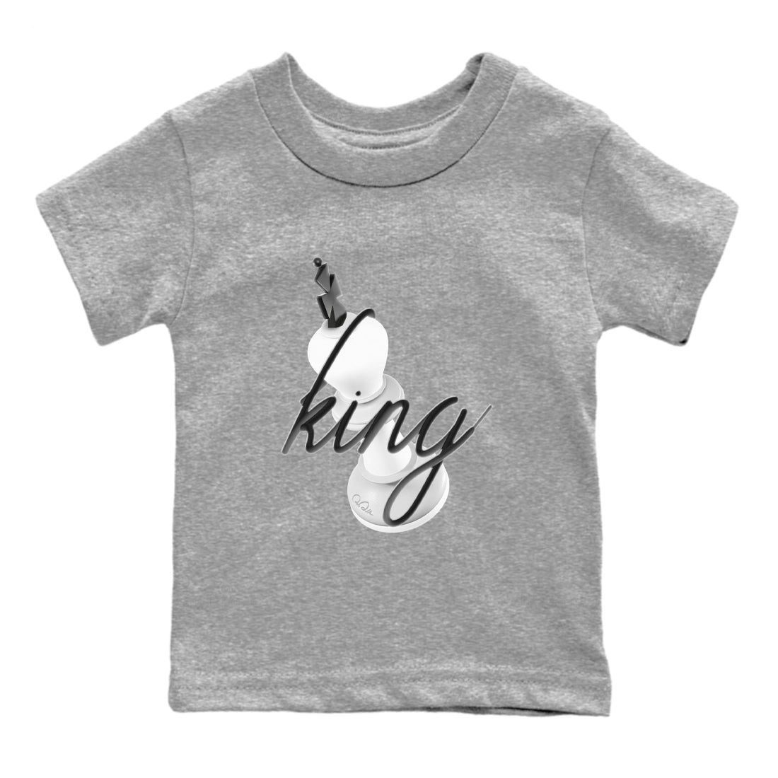 1s Wolf Grey shirts to match jordans 3D King sneaker match tees Air Jordan 1 Wolf Grey SNRT Sneaker Tees streetwear brand Baby and Youth Heather Grey 2 cotton tee