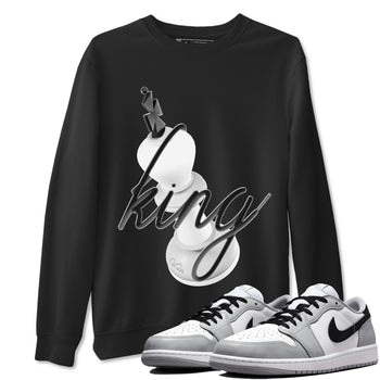 1s Wolf Grey shirts to match jordans 3D King sneaker match tees Air Jordan 1 Wolf Grey SNRT Sneaker Tees streetwear brand Black 1 unisex cotton tee