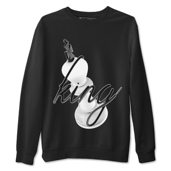 1s Wolf Grey shirts to match jordans 3D King sneaker match tees Air Jordan 1 Wolf Grey SNRT Sneaker Tees streetwear brand Black 2 unisex cotton tee