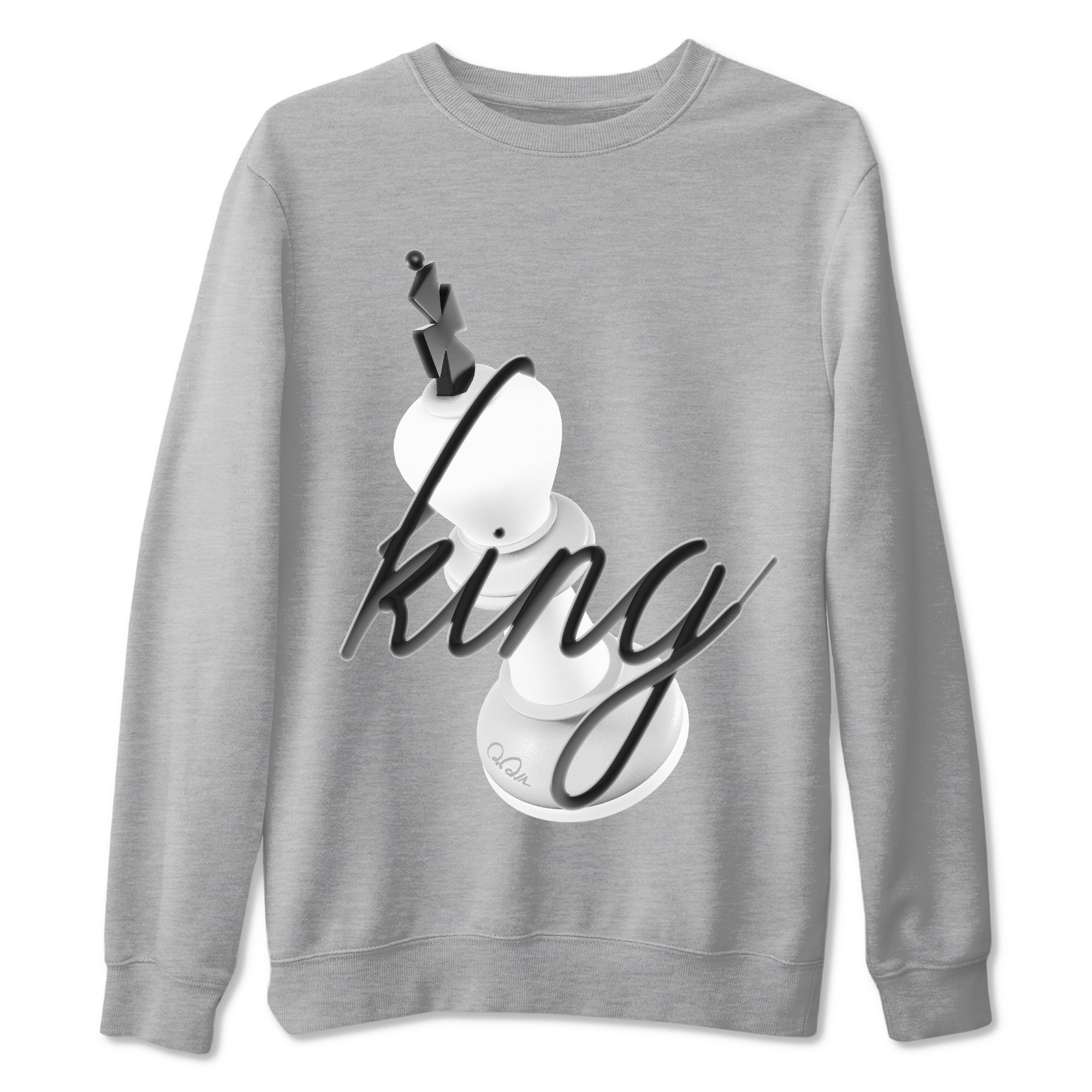 1s Wolf Grey shirts to match jordans 3D King sneaker match tees Air Jordan 1 Wolf Grey SNRT Sneaker Tees streetwear brand Heather Grey 2 unisex cotton tee