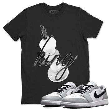 1s Wolf Grey shirts to match jordans 3D King sneaker match tees Air Jordan 1 Wolf Grey SNRT Sneaker Tees streetwear brand Black 1 unisex cotton tee