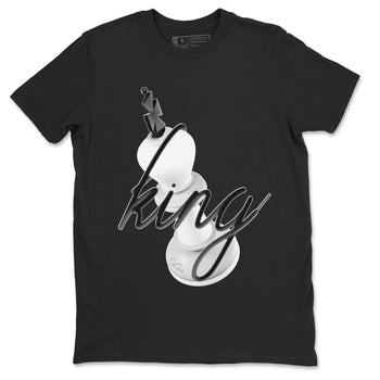 1s Wolf Grey shirts to match jordans 3D King sneaker match tees Air Jordan 1 Wolf Grey SNRT Sneaker Tees streetwear brand Black 2 unisex cotton tee