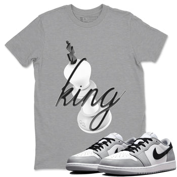 1s Wolf Grey shirts to match jordans 3D King sneaker match tees Air Jordan 1 Wolf Grey SNRT Sneaker Tees streetwear brand Heather Grey 1 unisex cotton tee