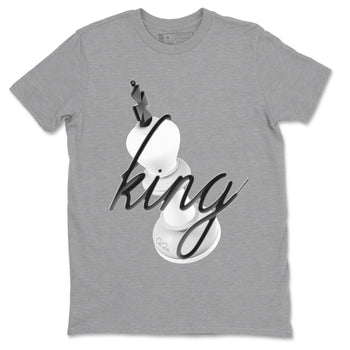 1s Wolf Grey shirts to match jordans 3D King sneaker match tees Air Jordan 1 Wolf Grey SNRT Sneaker Tees streetwear brand Heather Grey 2 unisex cotton tee