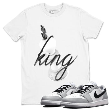 1s Wolf Grey shirts to match jordans 3D King sneaker match tees Air Jordan 1 Wolf Grey SNRT Sneaker Tees streetwear brand White 1 unisex cotton tee