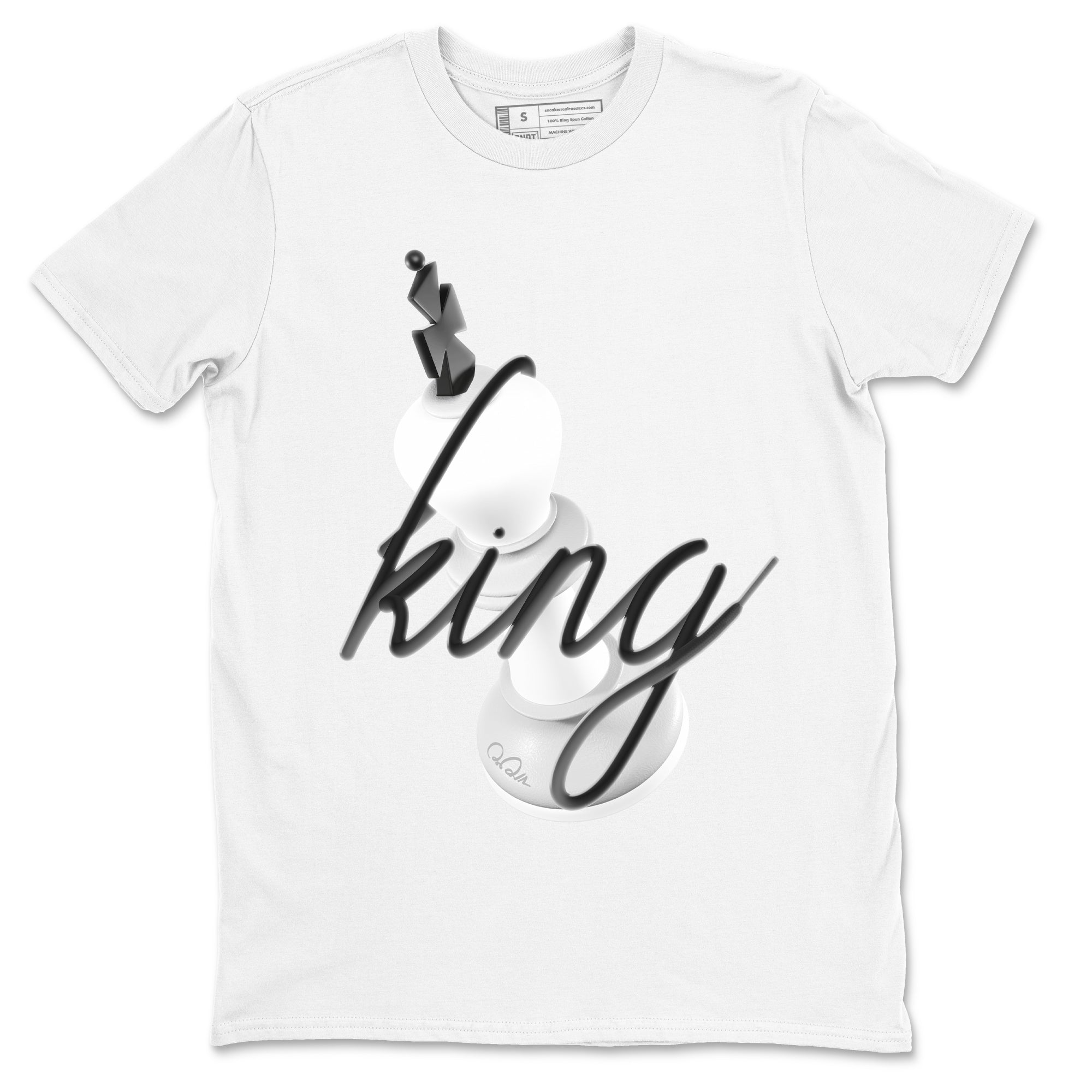 1s Wolf Grey shirts to match jordans 3D King sneaker match tees Air Jordan 1 Wolf Grey SNRT Sneaker Tees streetwear brand White 2 unisex cotton tee