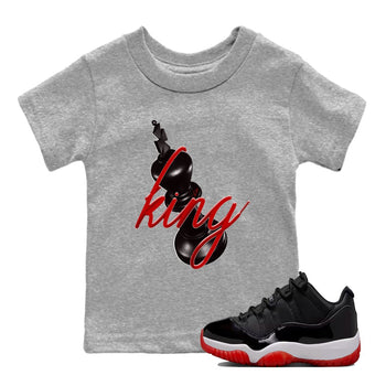 Jordan 11 Low Bred t-shirts to match jordans 3d King sneaker match tees Air Jordan 11 Bred graphic tee for sneakerheads SNRT Sneaker Tees Youth Baby Heather Grey 1 tee