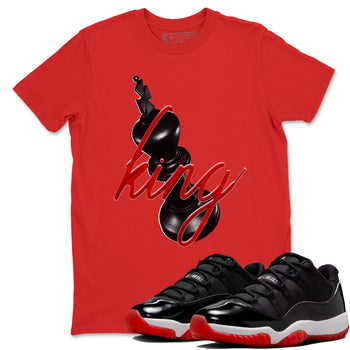 Jordan 11 Low Bred t-shirts to match jordans 3d King sneaker match tees Air Jordan 11 Bred graphic tee for sneakerheads SNRT Sneaker Tees unisex cotton Red 1 shirts