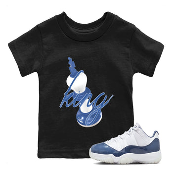 11s Diffused Blue Shirts To Match Jordans 3D King sneaker match tees Air Jordan 11 Diffused Blue Tee SNRT Sneaker Release Tees Youth Baby Black 1 crew neck shirts