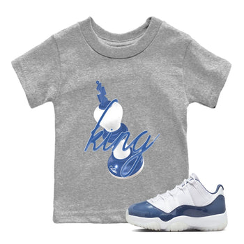 11s Diffused Blue Shirts To Match Jordans 3D King sneaker match tees Air Jordan 11 Diffused Blue Tee SNRT Sneaker Release Tees Youth Baby Heather Grey 1 crew neck shirts