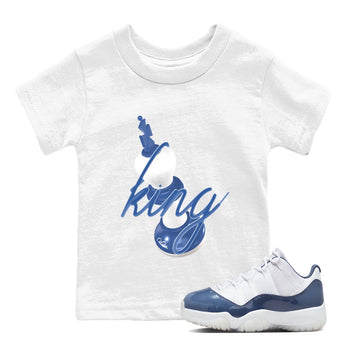 11s Diffused Blue Shirts To Match Jordans 3D King sneaker match tees Air Jordan 11 Diffused Blue Tee SNRT Sneaker Release Tees Youth Baby White 1 crew neck shirts
