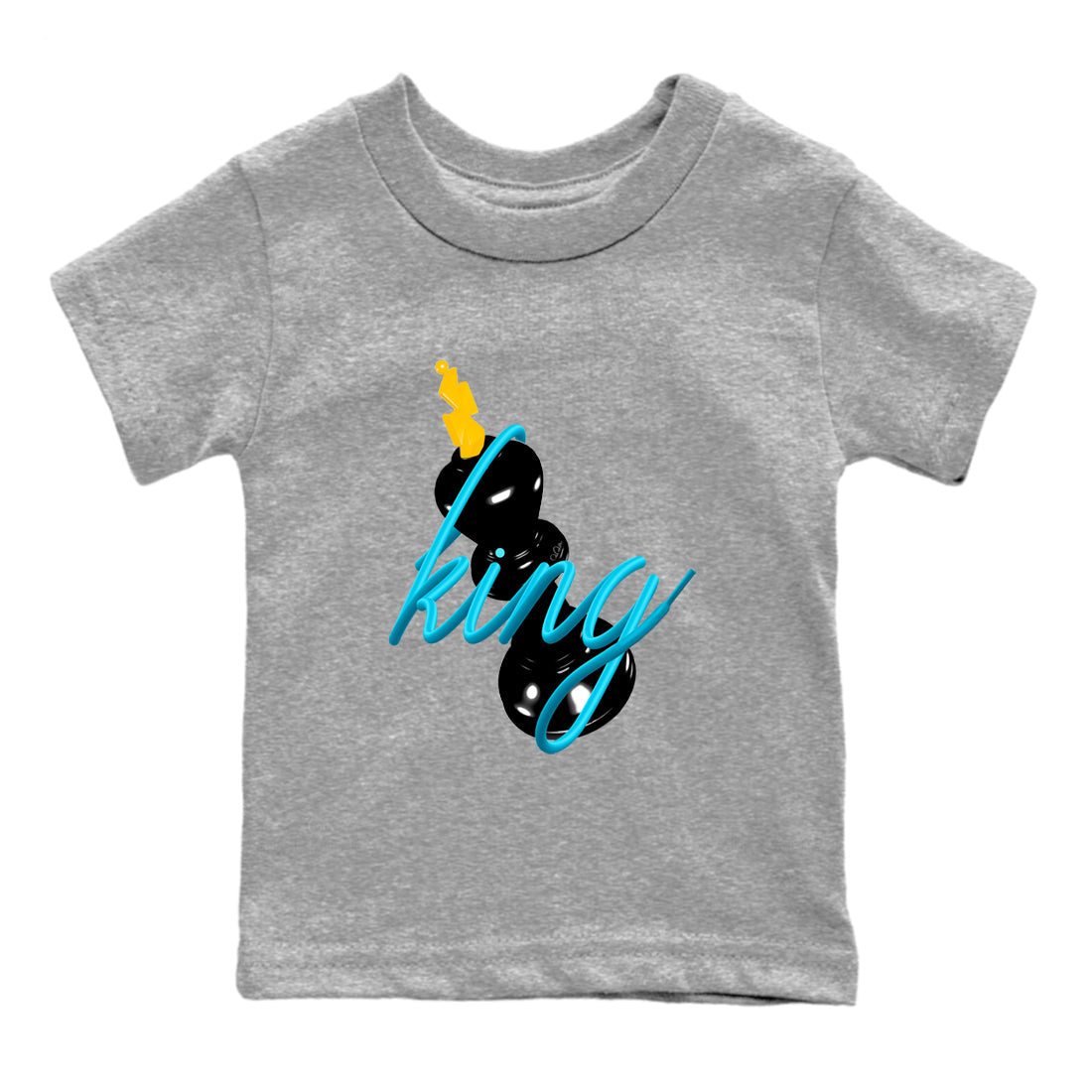 Sneaker match tees – Sneaker Tees To Match Air Jordan 11 Gamma Shoes – 3D King Kids T-Shirt Heather Grey 2