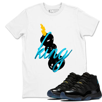 Sneaker match tees – Sneaker Tees To Match Air Jordan 11 Gamma Shoes – 3D King Tee White 1