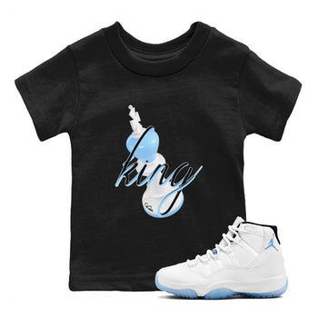 11s Retro Legend Blue shirts to match jordans 3D King sneaker match tees Air Jordan 11 Legend Blue best t shirts to wear with jordans SNRT Sneaker Tees Youth Baby Black 1 tee