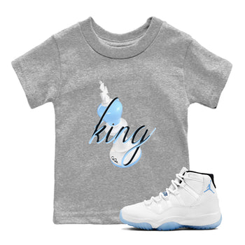 11s Retro Legend Blue shirts to match jordans 3D King sneaker match tees Air Jordan 11 Legend Blue best t shirts to wear with jordans SNRT Sneaker Tees Youth Baby Heather Grey 1 tee