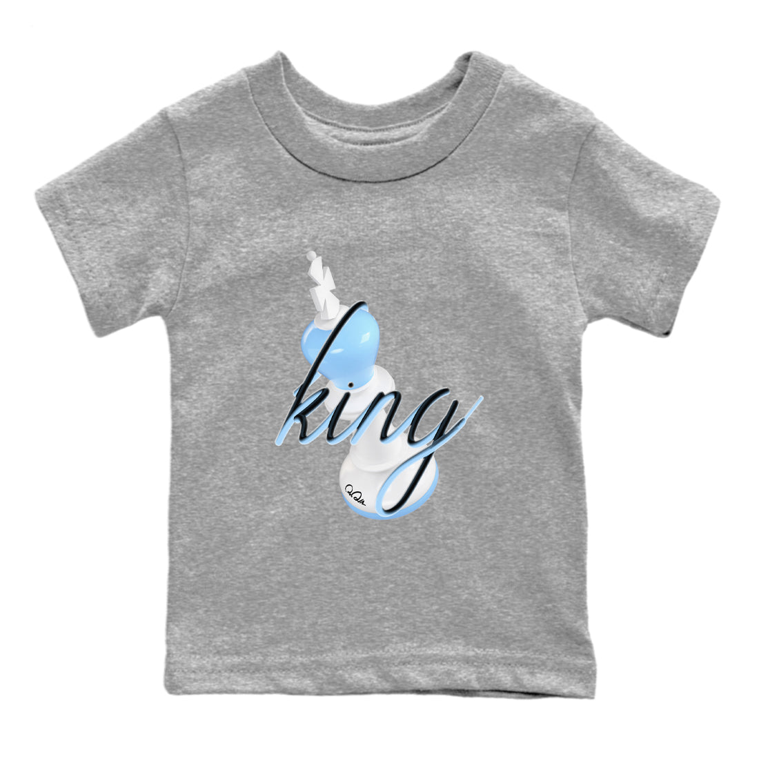 11s Retro Legend Blue shirts to match jordans 3D King sneaker match tees Air Jordan 11 Legend Blue best t shirts to wear with jordans SNRT Sneaker Tees Youth Baby Heather Grey 2 tee
