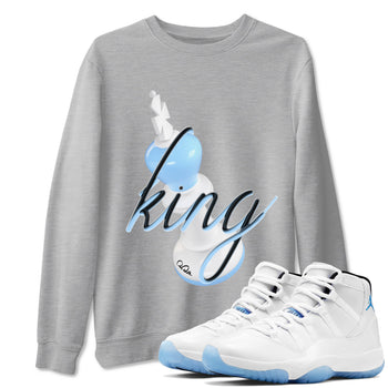 11s Retro Legend Blue shirts to match jordans 3D King sneaker match tees Air Jordan 11 Legend Blue best t shirts to wear with jordans SNRT Sneaker Tees unisex cotton Heather Grey 1 shirts