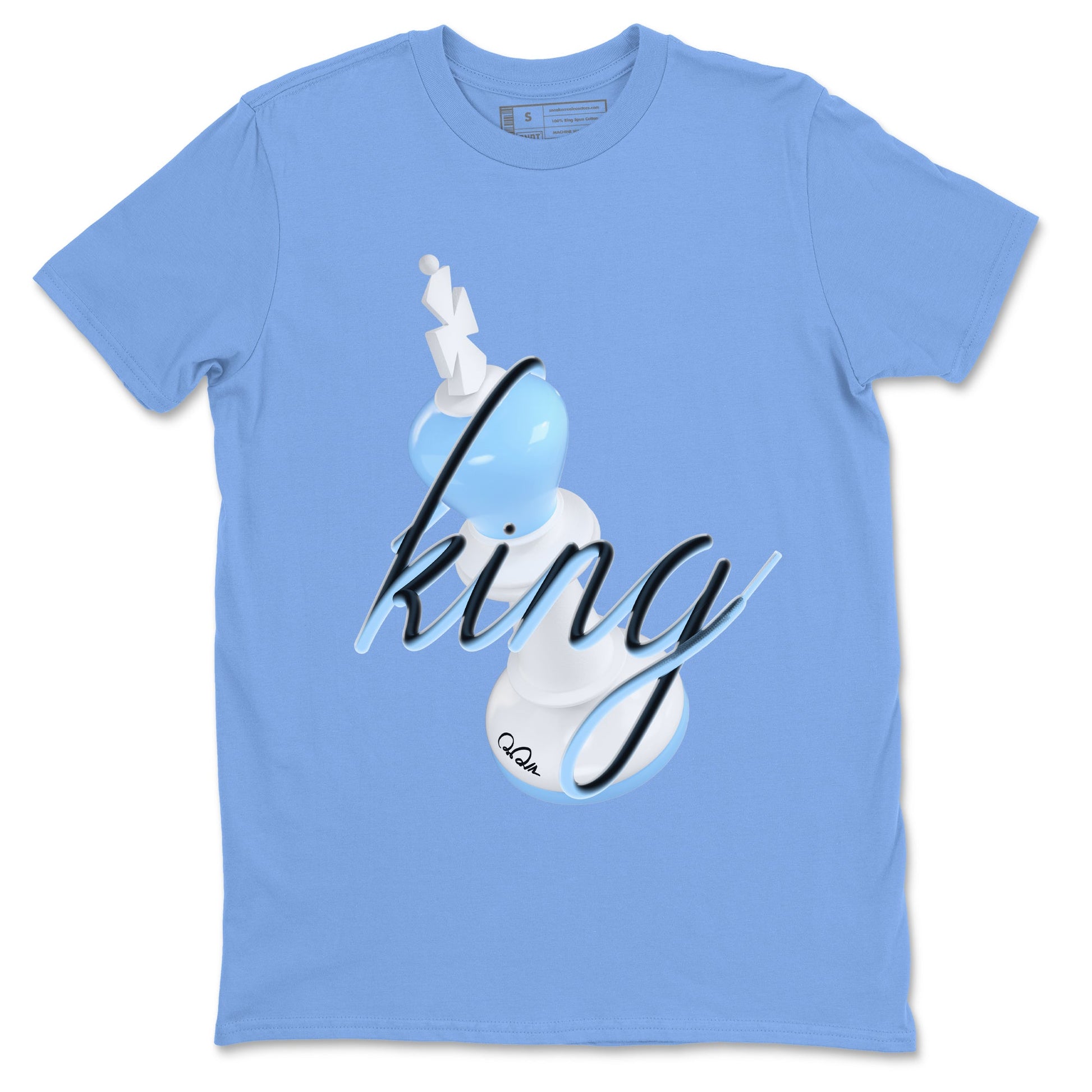 11s Retro Legend Blue shirts to match jordans 3D King sneaker match tees Air Jordan 11 Legend Blue best t shirts to wear with jordans SNRT Sneaker Tees unisex cotton Carolina Blue 2 shirts
