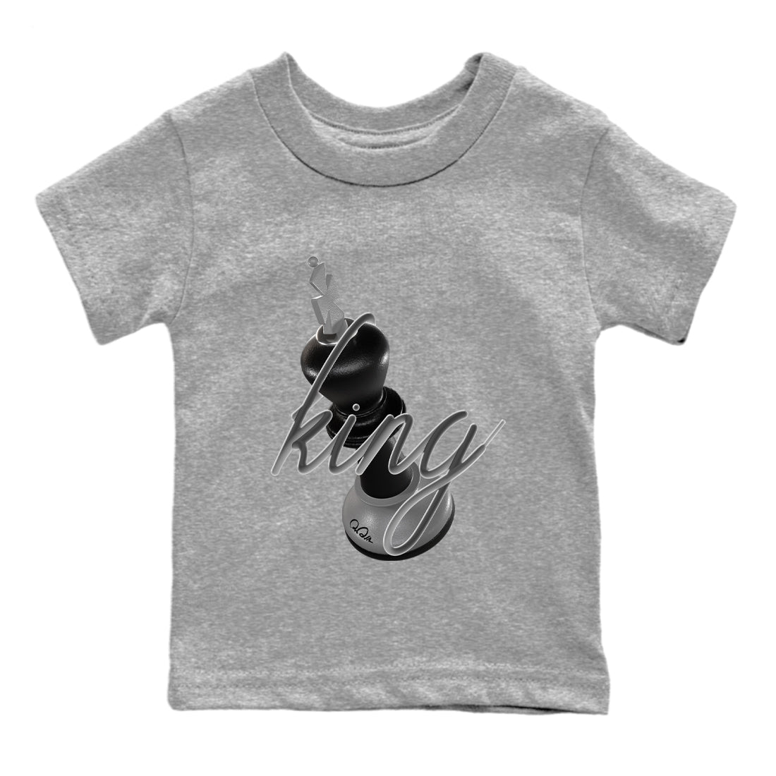 12s Black Wolf Grey shirts to match jordans 3D King sneaker match tees Air Jordan 12 Barons match shoes to clothes SNRT Sneaker Tees Youth Baby Heather Grey 2 tee
