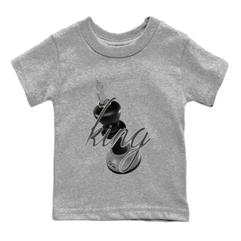 12s Black Wolf Grey shirts to match jordans 3D King sneaker match tees Air Jordan 12 Barons match shoes to clothes SNRT Sneaker Tees Youth Baby Heather Grey 2 tee