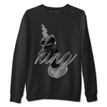 12s Black Wolf Grey shirts to match jordans 3D King sneaker match tees Air Jordan 12 Barons match shoes to clothes SNRT Sneaker Tees unisex cotton Black 2 shirts