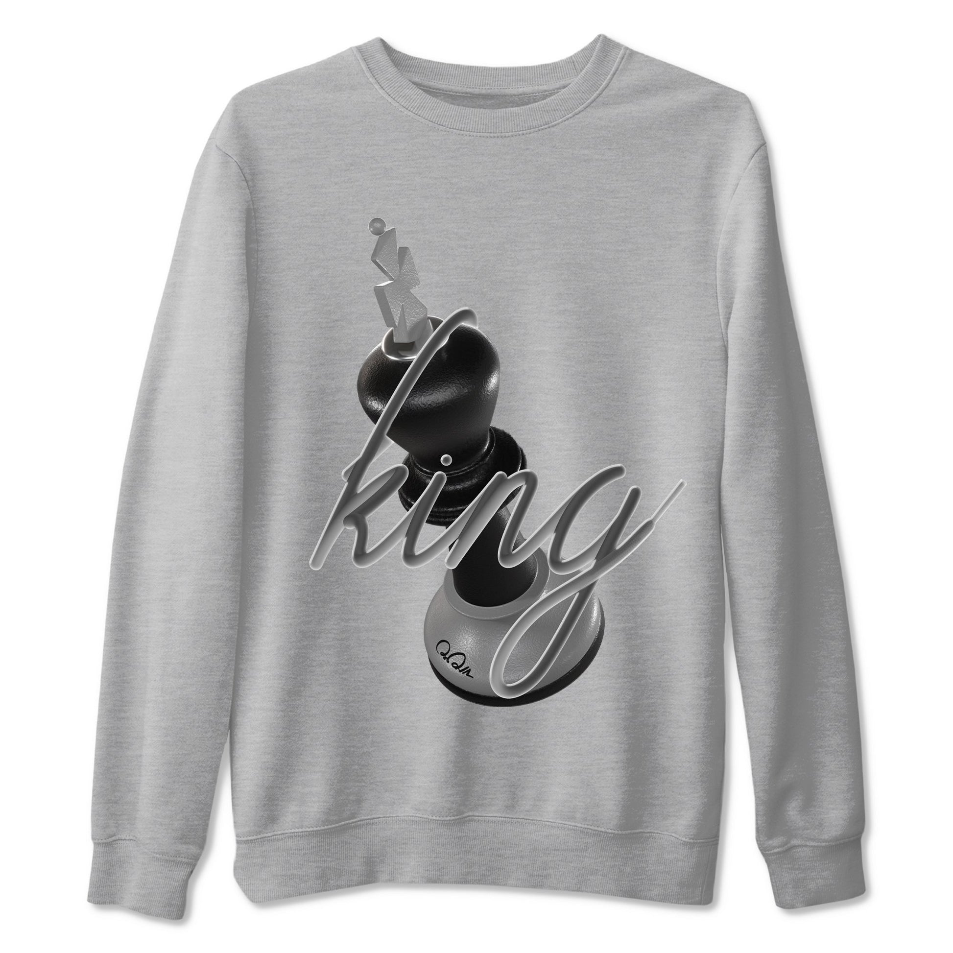 12s Black Wolf Grey shirts to match jordans 3D King sneaker match tees Air Jordan 12 Barons match shoes to clothes SNRT Sneaker Tees unisex cotton Heather Grey 2 shirts