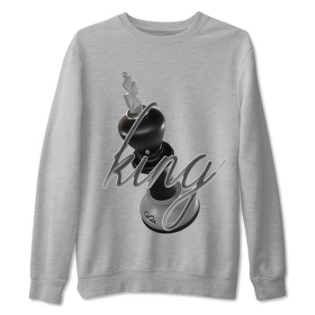 12s Black Wolf Grey shirts to match jordans 3D King sneaker match tees Air Jordan 12 Barons match shoes to clothes SNRT Sneaker Tees unisex cotton Heather Grey 2 shirts