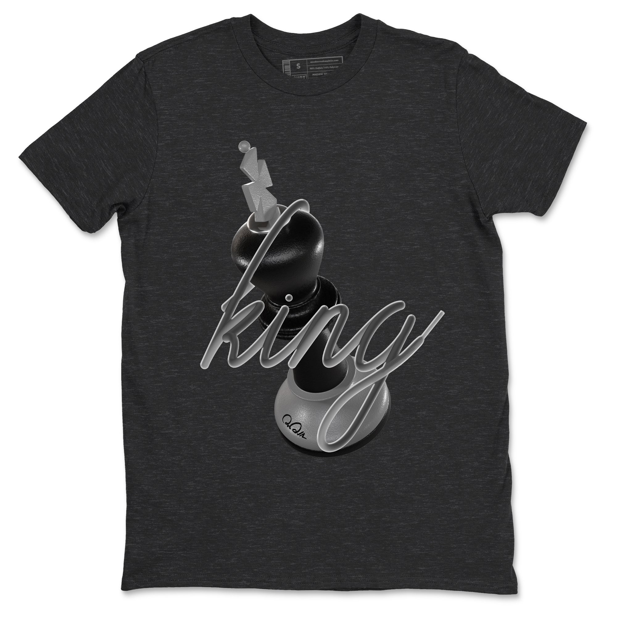12s Black Wolf Grey shirts to match jordans 3D King sneaker match tees Air Jordan 12 Barons match shoes to clothes SNRT Sneaker Tees unisex cotton Charcoal Heather 2 shirts