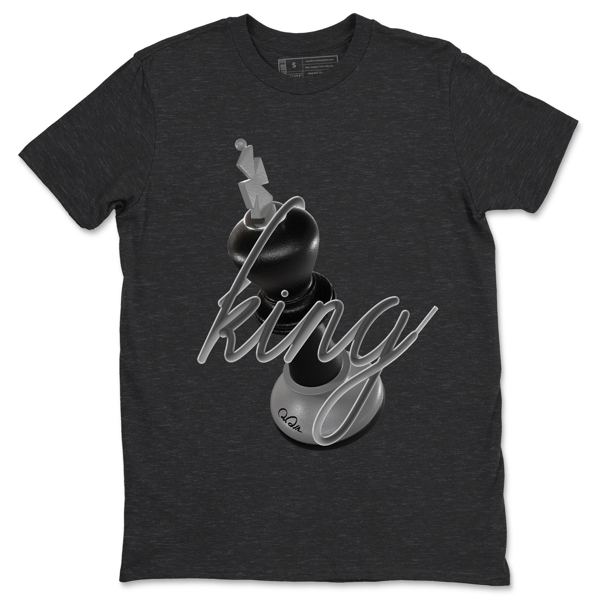 12s Black Wolf Grey shirts to match jordans 3D King sneaker match tees Air Jordan 12 Barons match shoes to clothes SNRT Sneaker Tees unisex cotton Charcoal Heather 2 shirts