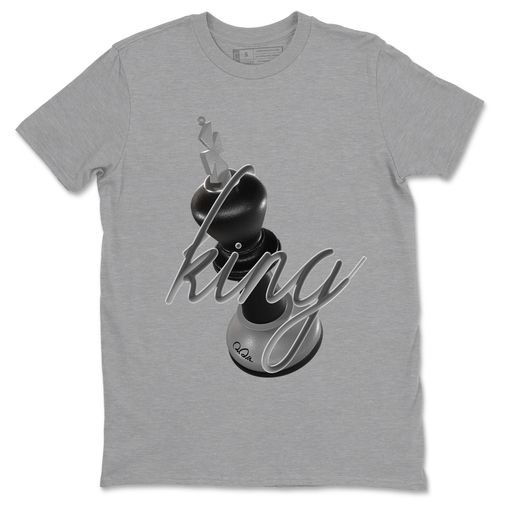 12s Black Wolf Grey shirts to match jordans 3D King sneaker match tees Air Jordan 12 Barons match shoes to clothes SNRT Sneaker Tees unisex cotton Heather Grey 2 shirts
