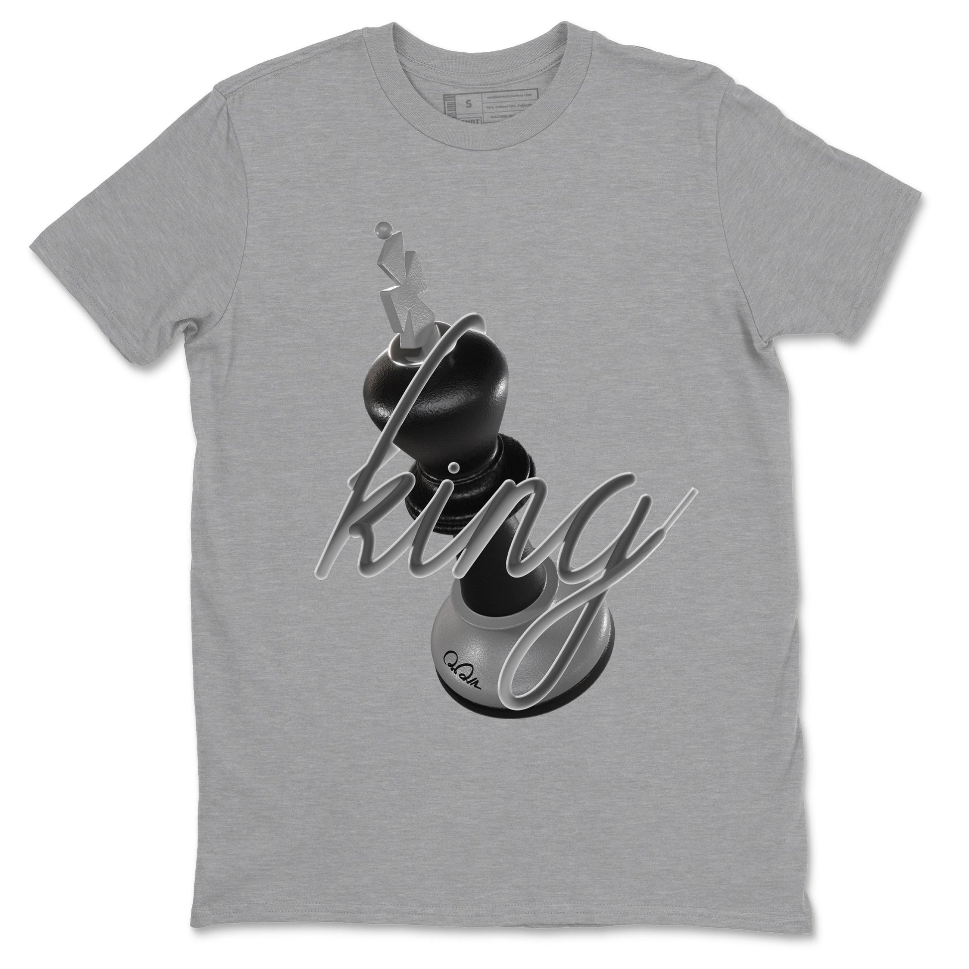 12s Black Wolf Grey shirts to match jordans 3D King sneaker match tees Air Jordan 12 Barons match shoes to clothes SNRT Sneaker Tees unisex cotton Heather Grey 2 shirts