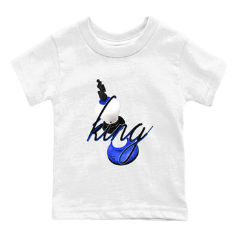 12s Blueberry shirts to match jordans 3D King best t shirts to wear with jordans AJ12 White and Game Royal match shoes to clothes SNRT Sneaker Tees Youth Baby White 2 tee