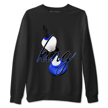 12s Blueberry shirts to match jordans 3D King best t shirts to wear with jordans AJ12 White and Game Royal match shoes to clothes SNRT Sneaker Tees unisex cotton Black 2 shirts