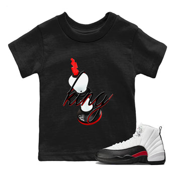 12s Taxi Flip shirts to match jordans 3D King sneaker match tees Air Jordan 12 Taxi Flip SNRT Sneaker Tees streetwear brand Baby and Youth Black 1 cotton tee
